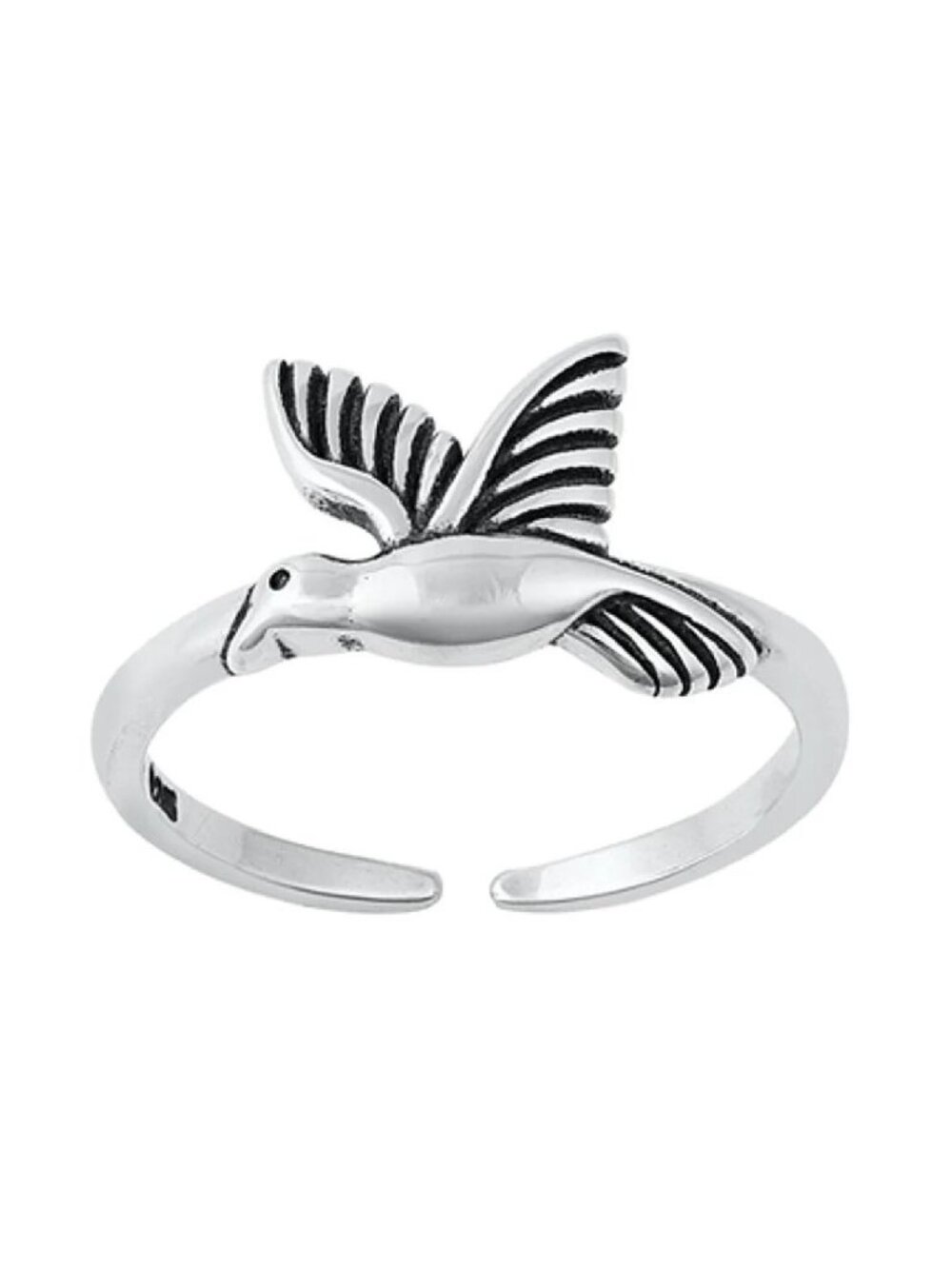 NWT- Sterling Silver (925) Hummingbird Toe Ring, Adjustable Size